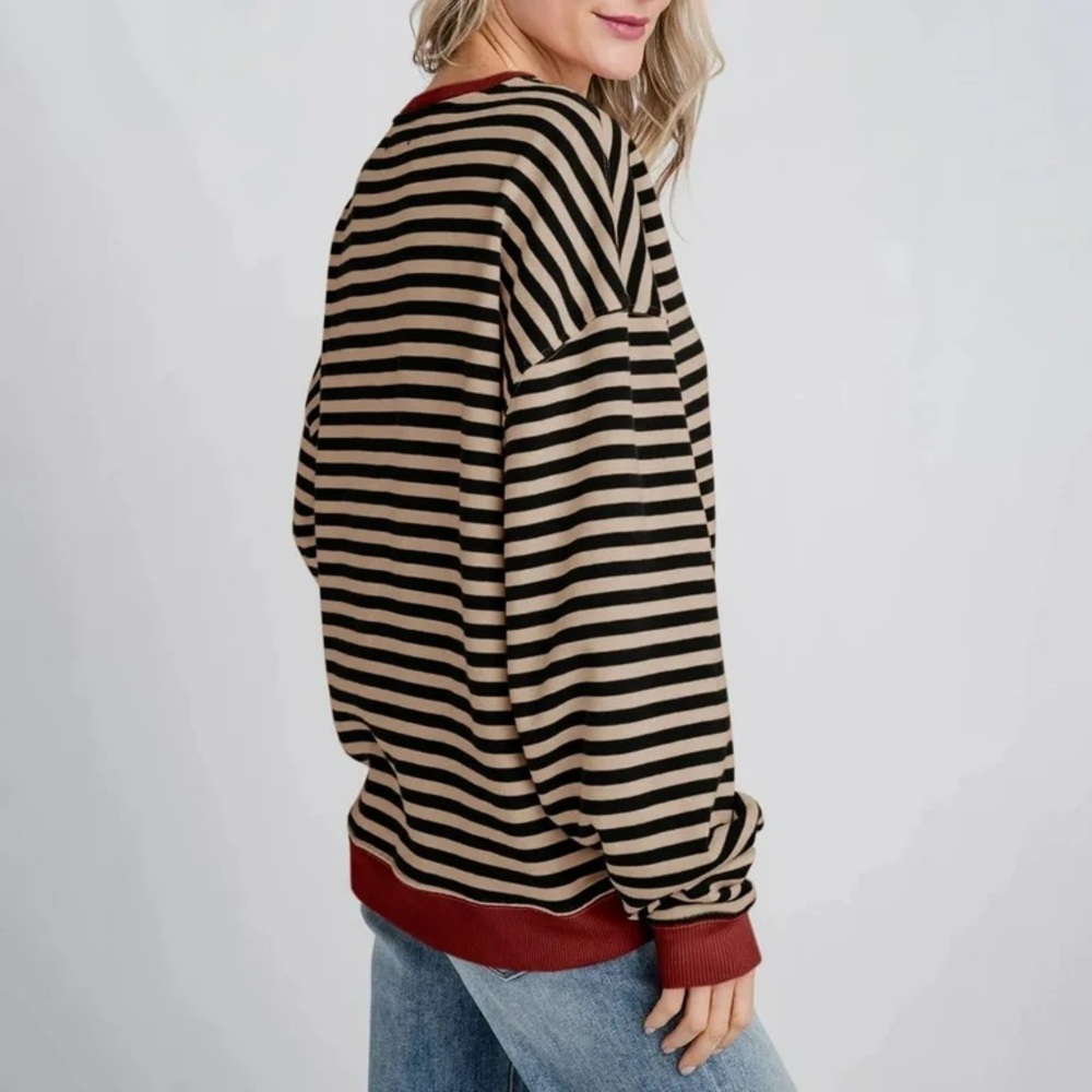 Striped Black and Tan Sweater